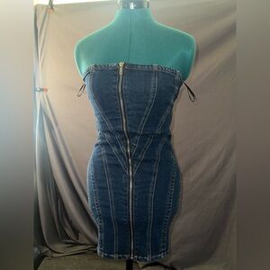 True Religion Dark Blue Strapless Dress